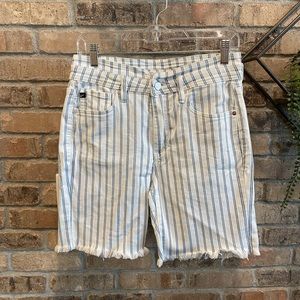 KanCan striped white and blue shorts